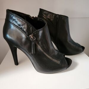 Nine West Black Peep-Toe Heeled Boots